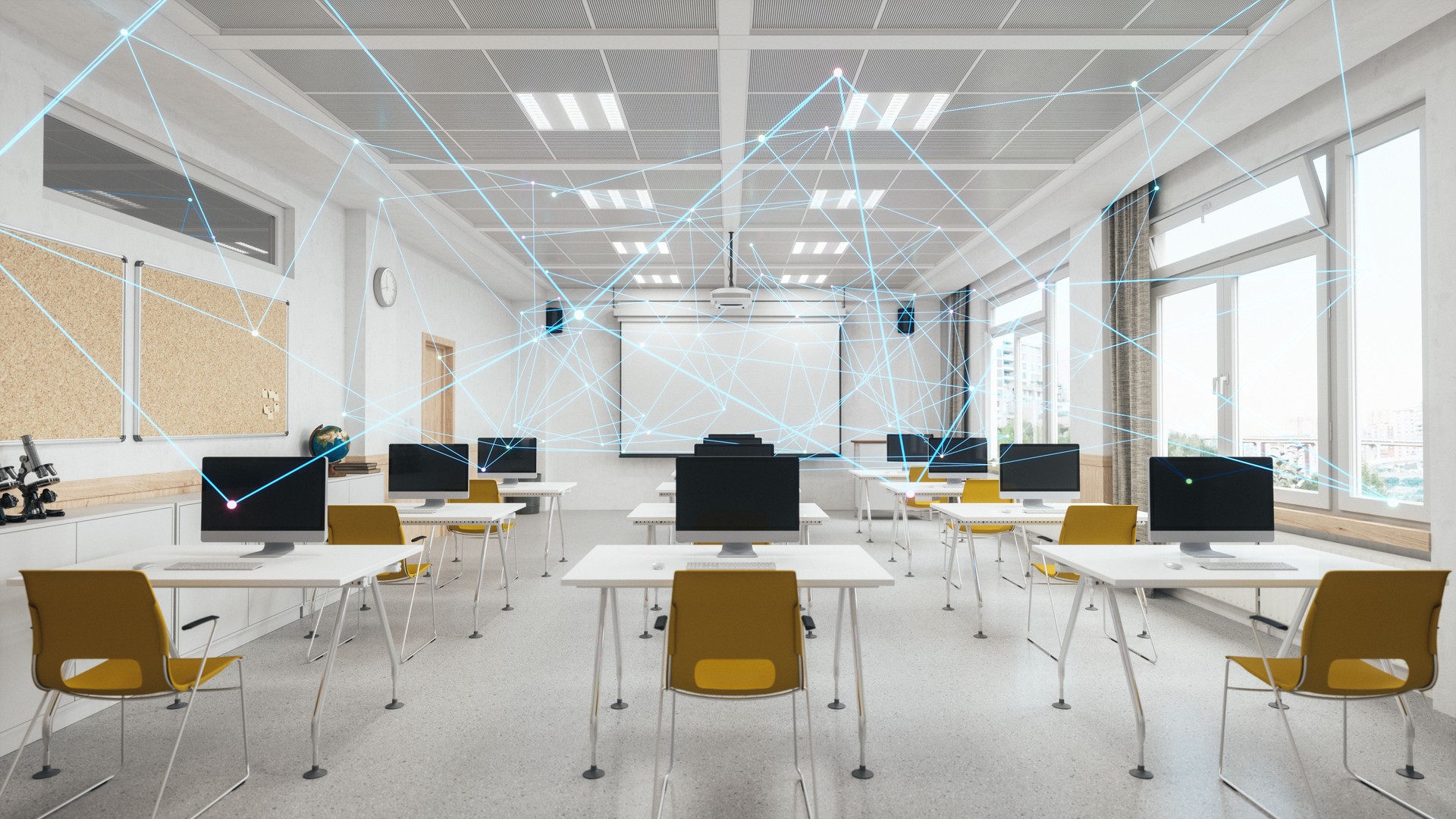 Modern Classroom With Connections